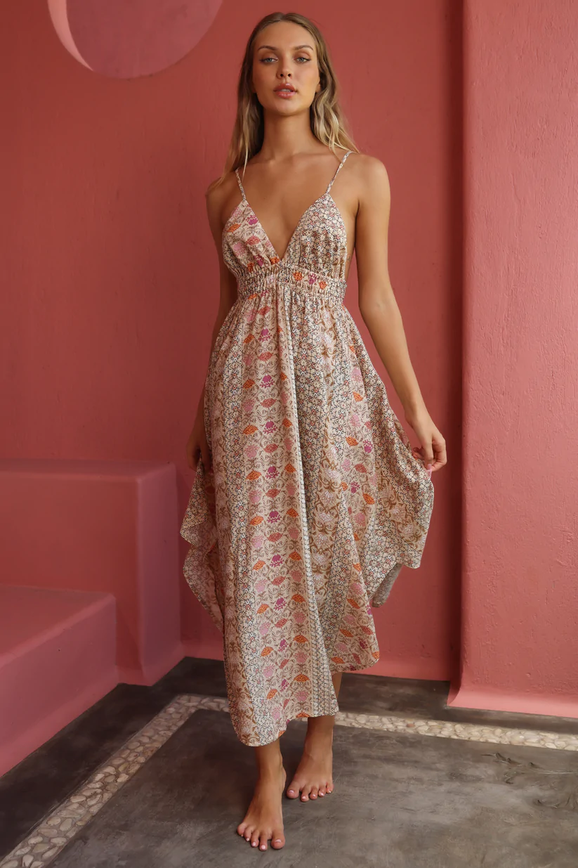 Tigerlily Rosalie Gloria Maxi Dress - Cream Blossom