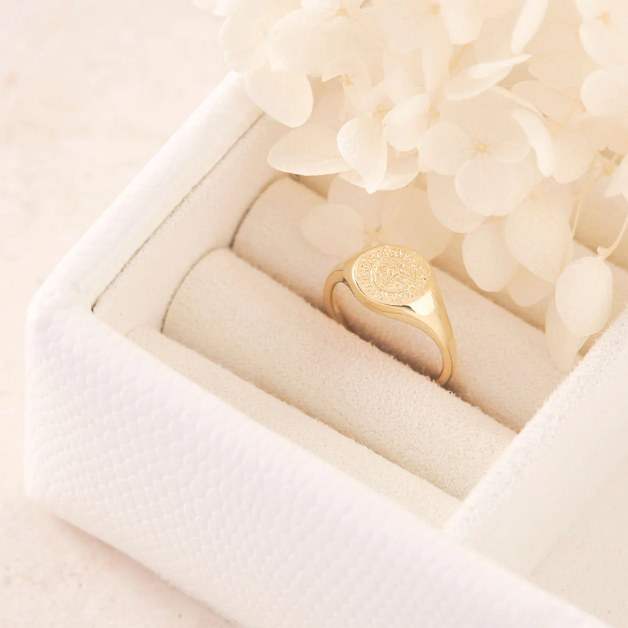 Midsummer Star Dainty Sun Signet Ring - Gold