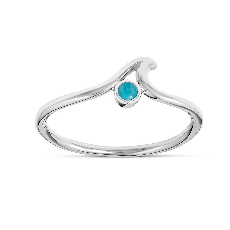 Midsummer Star Dainty Ripple Turquoise Ring