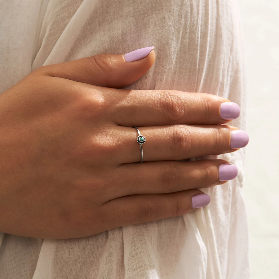 Midsummer Star Dainty Beaded Flower Ring