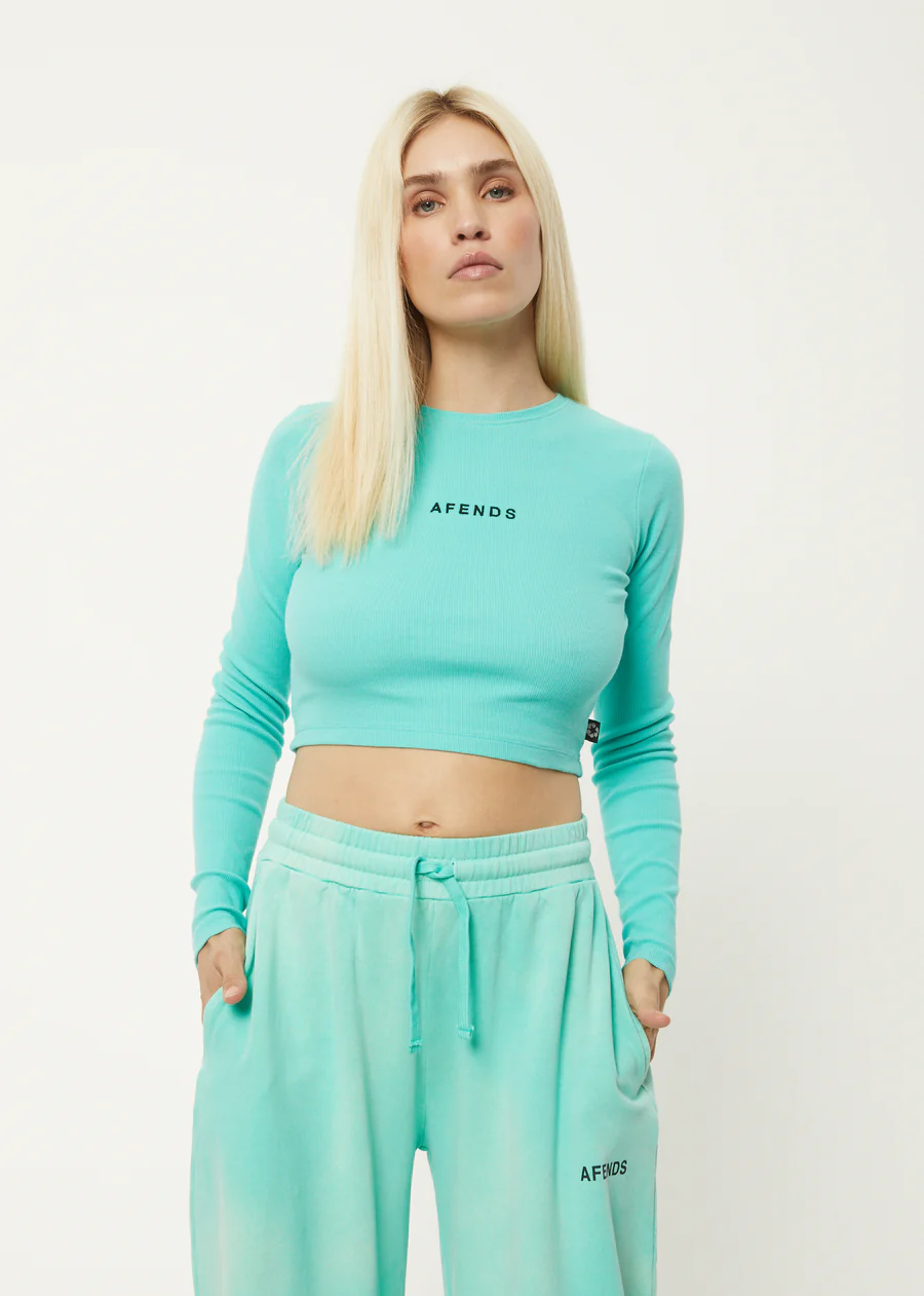 Afends Boundless Recycled Ribbed Cropped Long Sleeve