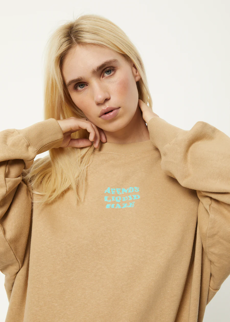 Afends Daze Hemp Crew Neck Jumper - Tan