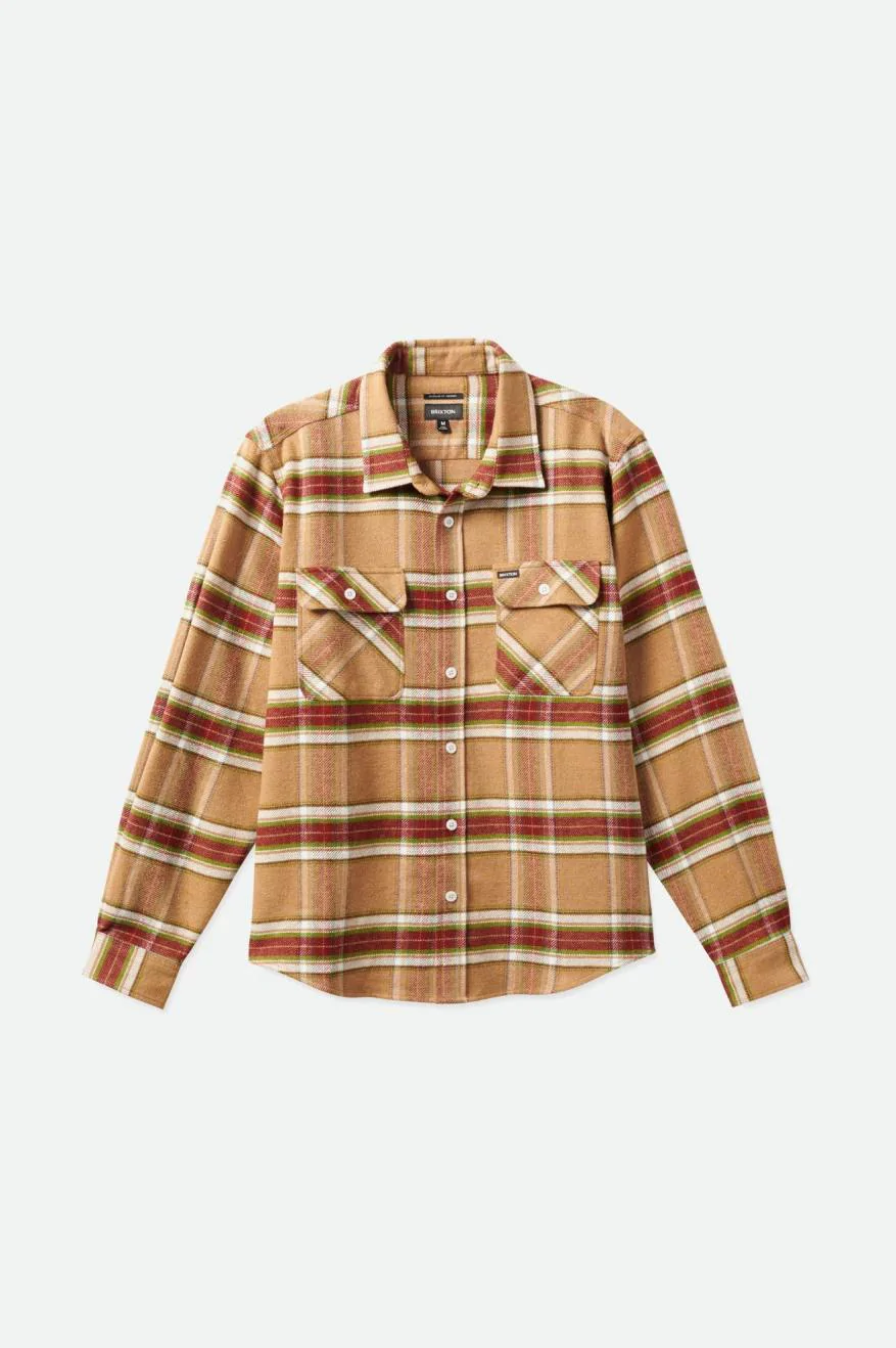 Brixton Bowery Flannel L/S - Light Brow/ Burnt Henna