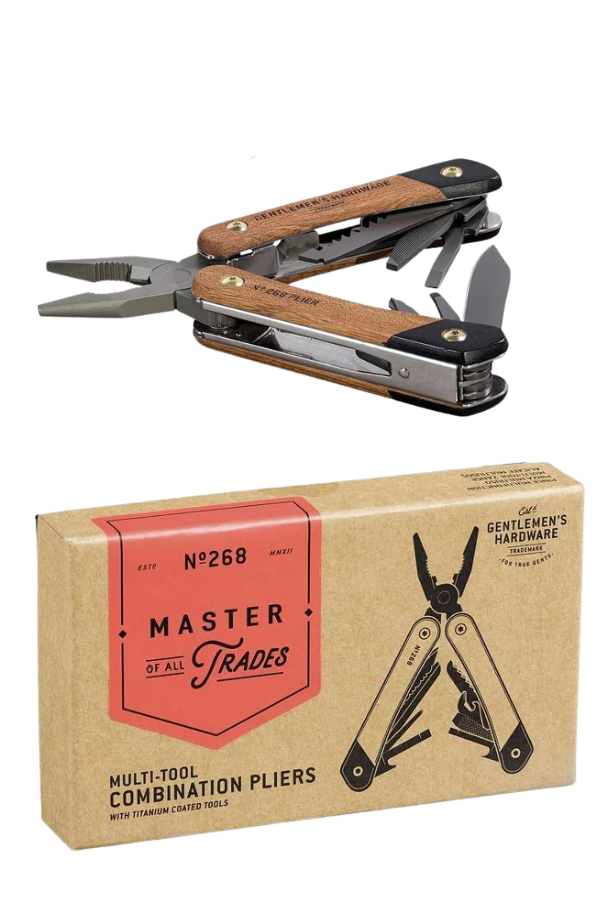 Gentlemen's Hardware Plier Multi-Tool Wooden 12-in-1