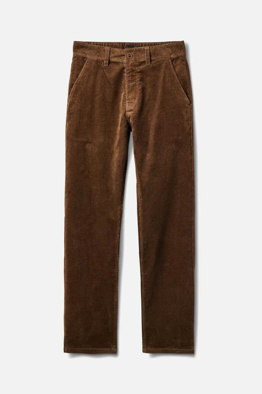 Brixton Choice Chino Regular Pant - Dark Earth Cord