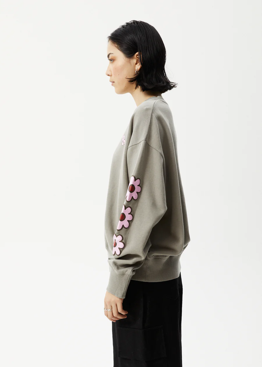 Afends Flower Recycled Crew Neck - Olive