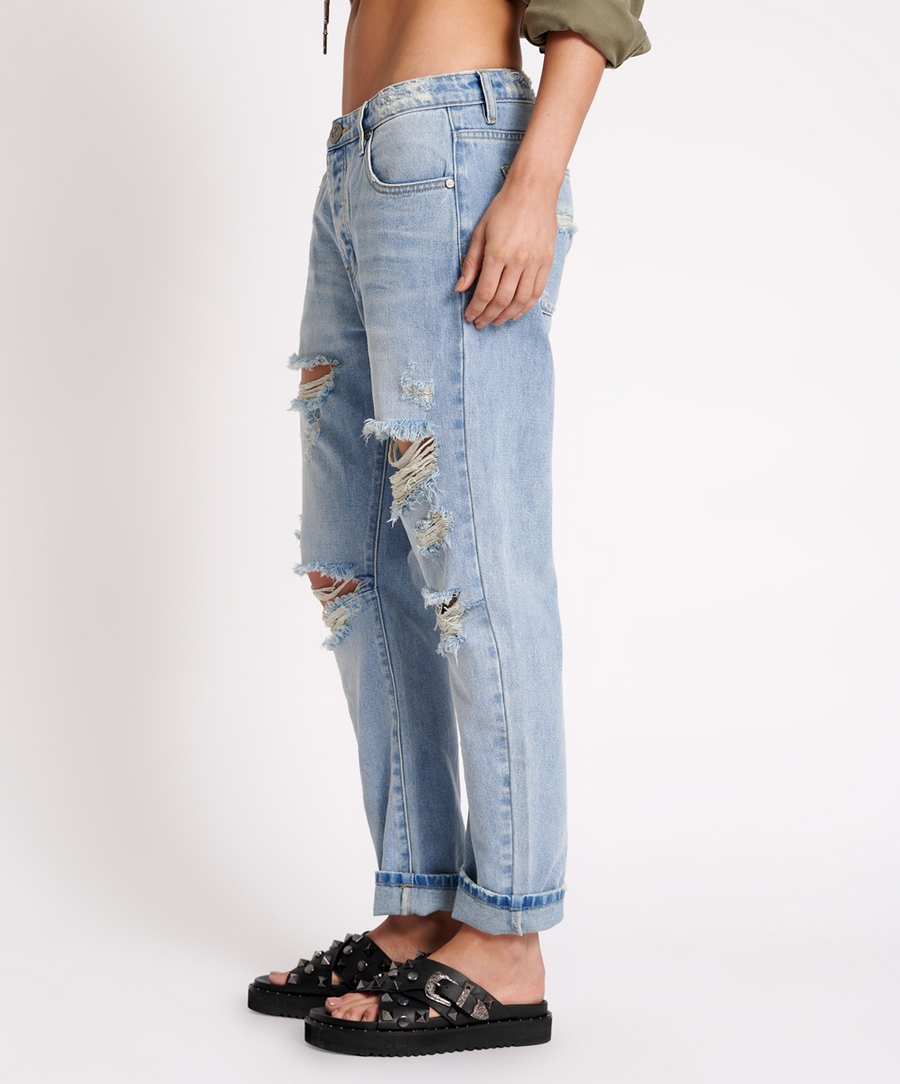 One Teaspoon Hendrixe Messed Up Saints Boyfriend Jeans