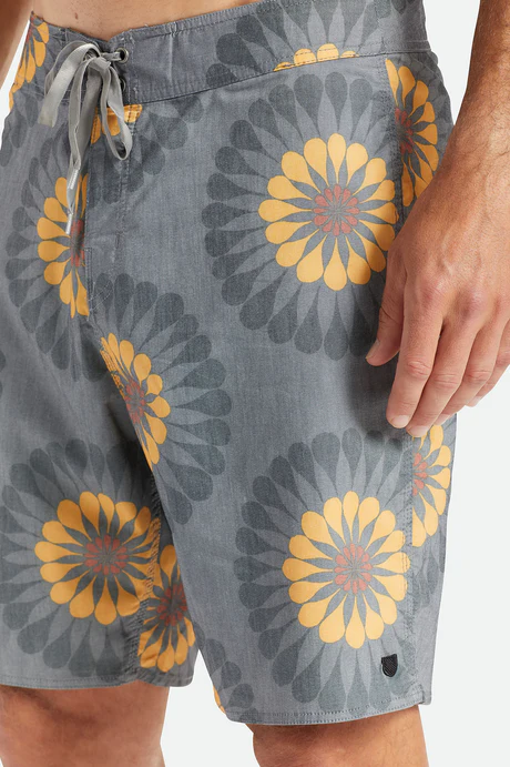 Brixton Temple Trunk Boardshort - Peeble/Sun Floral