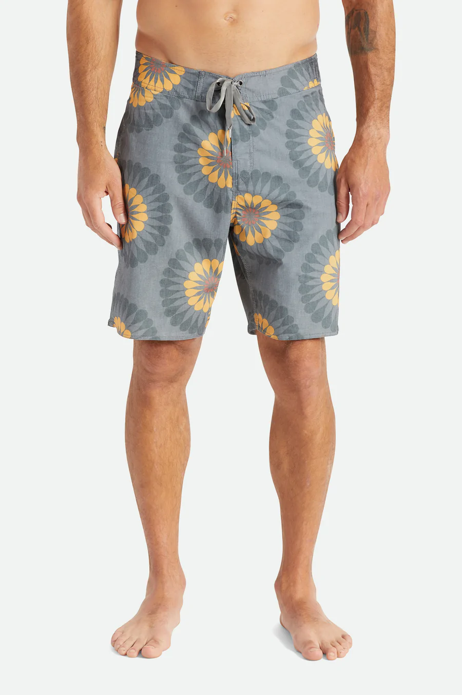 Brixton Temple Trunk Boardshort - Peeble/Sun Floral