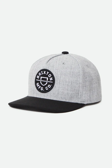 Brixton Crest C MP Snapback O/S - Heather Grey/Black