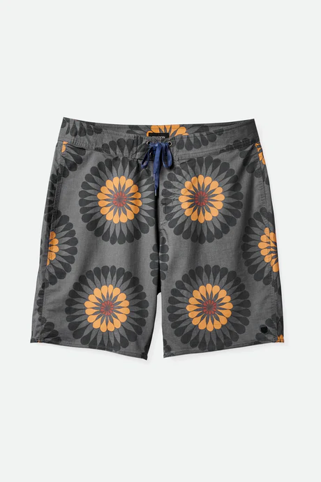 Brixton Temple Trunk Boardshort - Peeble/Sun Floral