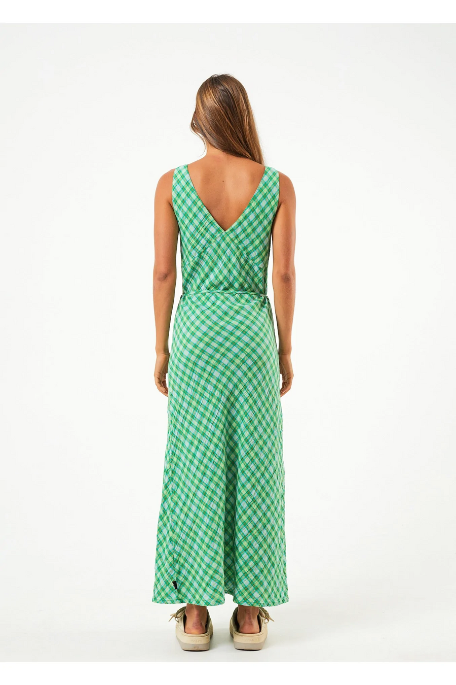 Afends Hemp Seersucker Check Maxi - Tully