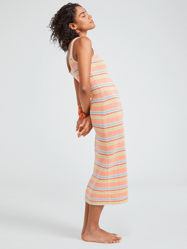 Roxy Playa Del Amor Dress - Papaya Punch Retro Rays