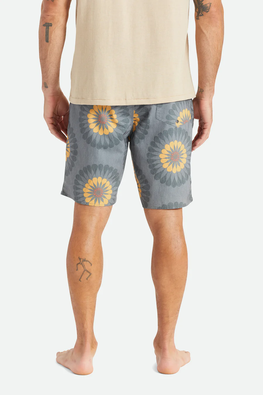 Brixton Temple Trunk Boardshort - Peeble/Sun Floral