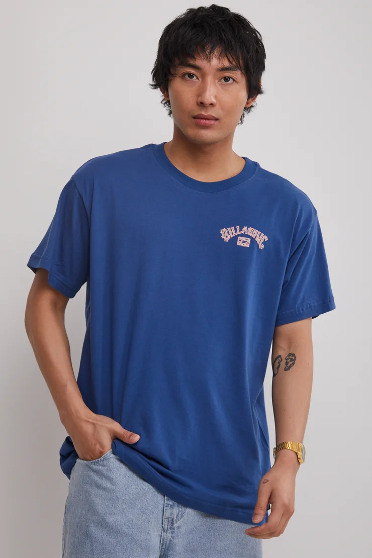 Billabong Vintage Arch SS Tee - Dusty Blue