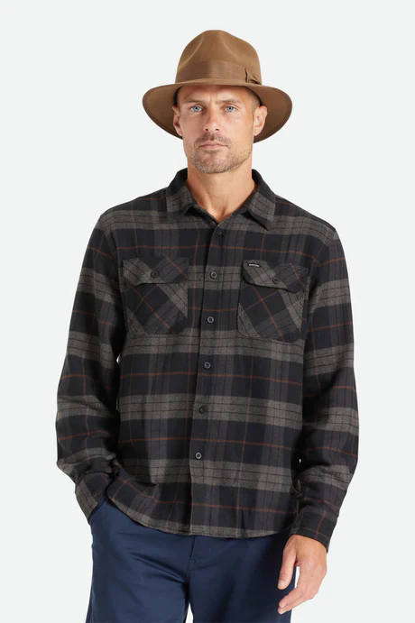 Brixton Bowery L/S Flannel - Black/Charcoal